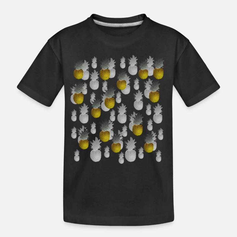 ananas - Kinder Premium Bio T-Shirt - Schwarz