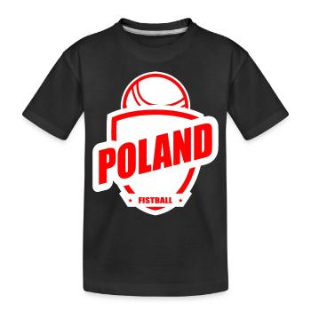 Faustball Polen Mannschaft WM Geschenk - Kinder Premium Bio T-Shirt - Schwarz - Vorne