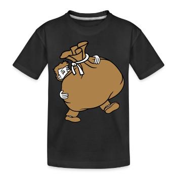 enlèvement des ordures transport lourd sac de transport b - T-shirt bio Premium Enfant - noir - Devant