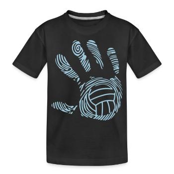 volleyball waterpolo empreinte main - T-shirt bio Premium Enfant - noir - Devant
