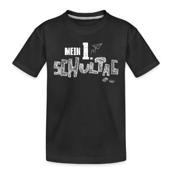 Mein erster Schultag | Einschulung | Schulkind - Kinder Premium Bio T-Shirt - Schwarz - Vorne