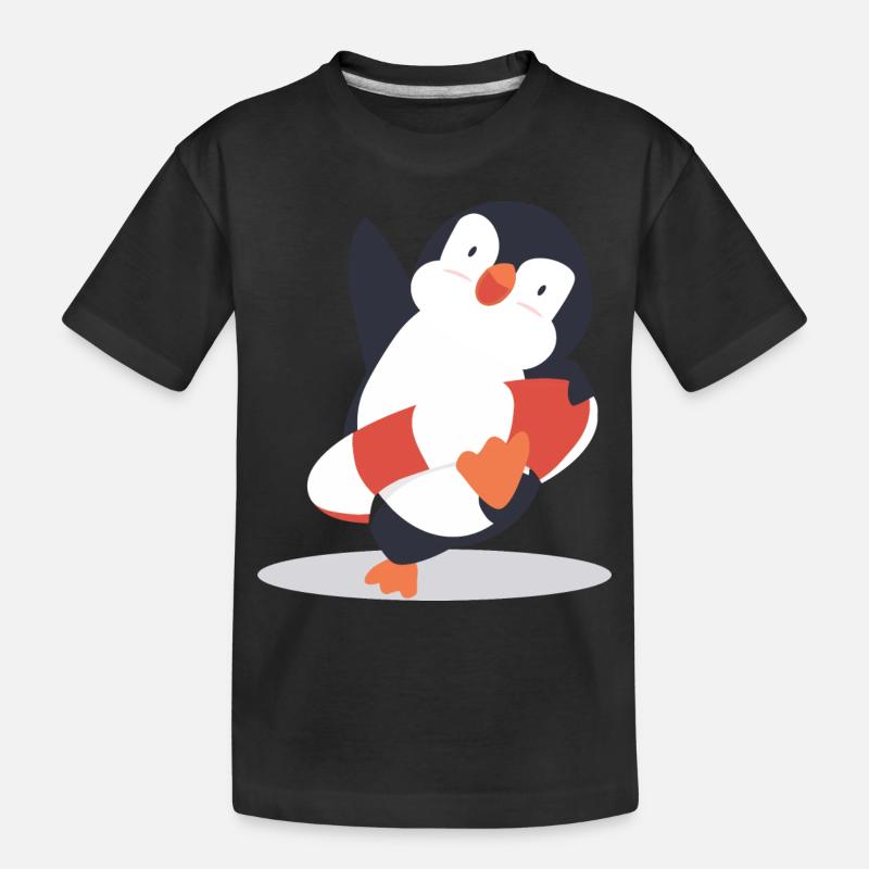 Pinguin - Kinder Premium Bio T-Shirt - Schwarz