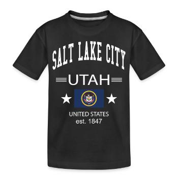 Salt Lake City - Kids' Premium Organic T-Shirt - black - Front