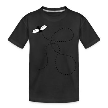 Dashed Line Fly - Kids' Premium Organic T-Shirt - black - Front