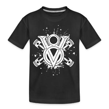 V8 cylinder engine design for muscle car fans - Kids' Premium Organic T-Shirt - black - Front
