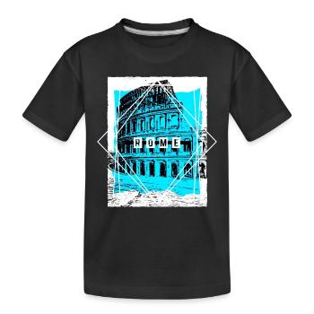 Rome Italy City Skyline Colosseum Home Love - Kids' Premium Organic T-Shirt - black - Front