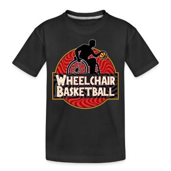 Basketball en fauteuil roulant Basketball en fauteuil roulant - T-shirt bio Premium Enfant - noir - Devant
