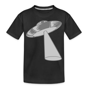 Mystery UFO kidnaps beam - Kids' Premium Organic T-Shirt - black - Front