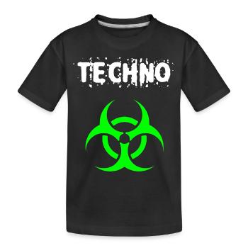 Techno - Kinder Premium Bio T-Shirt - Schwarz - Vorne