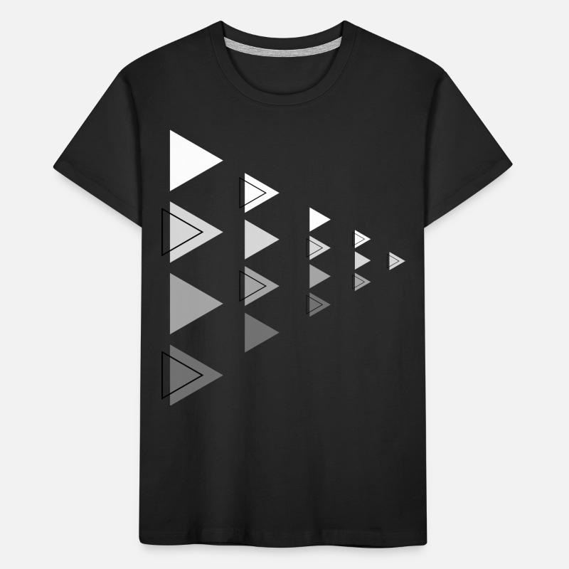 Triangles Gris Horizontal Flèche Décoration T-shirt bio Premium Enfant