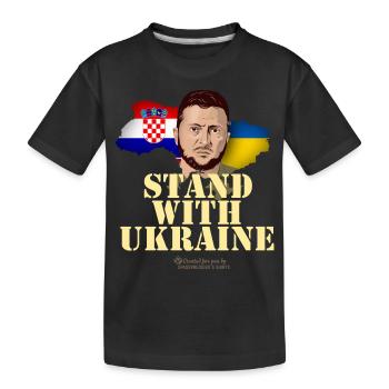 Croatia Stand with Ukraine - Kids' Premium Organic T-Shirt - black - Front