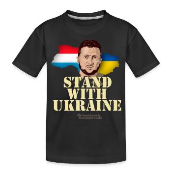 Luxembourg Ukraine Zelenskyi - Kids' Premium Organic T-Shirt - black - Front