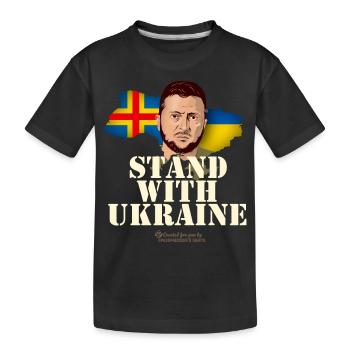Åland Stand with Ukraine - Kinder Premium Bio T-Shirt - Schwarz - Vorne