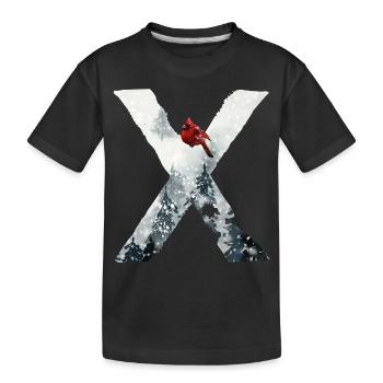X – caractère décoratif – hiver - T-shirt bio Premium Enfant - noir - Devant