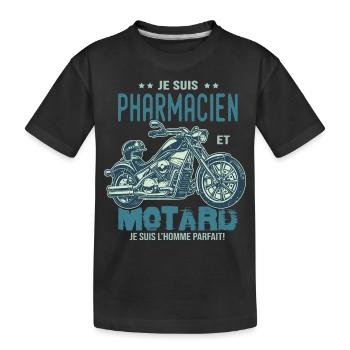motard le meilleur pharmacien le meilleur - T-shirt bio Premium Enfant - noir - Devant