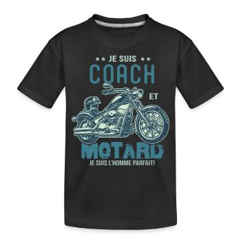 motard le meilleur coach le meilleur - T-shirt bio Premium Enfant - noir - Devant
