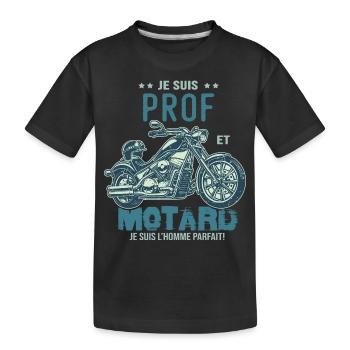 motard le meilleur prof le meilleur professeur - T-shirt bio Premium Enfant - noir - Devant