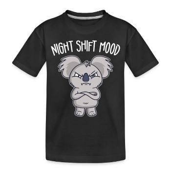 Koala Koalabär Schichtarbeiter Nachtschicht - Kinder Premium Bio T-Shirt - Schwarz - Vorne