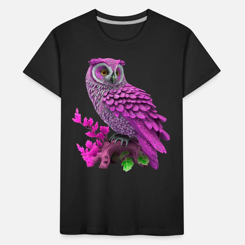 Eule, Uhu, Käutzchen Pink Kinder Premium Bio T-Shirt