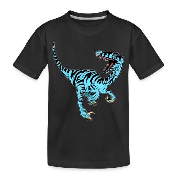 Vélociraptor bleu - T-shirt bio Premium Enfant - noir - Devant