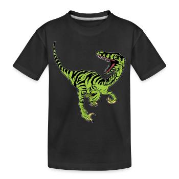 T-shirt Velociraptor Vert - T-shirt bio Premium Enfant - noir - Devant