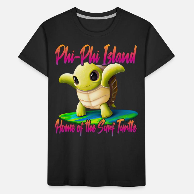 Phi Phi Islands Surf Turtle Kinder Premium Bio T-Shirt