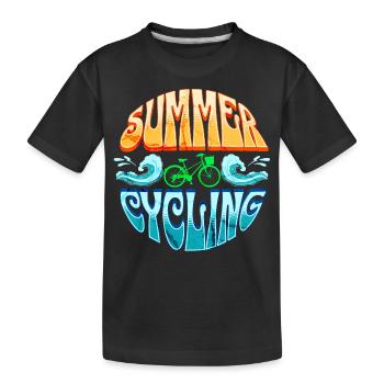 VÉLO VERT D’ÉTÉ - T-shirt bio Premium Enfant - noir - Devant
