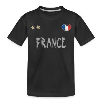 Maillot de football France Drapeau français - T-shirt bio Premium Enfant - noir - Devant