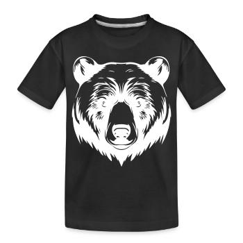 Bär Grizzly Tier - Kinder Premium Bio T-Shirt - Schwarz - Vorne