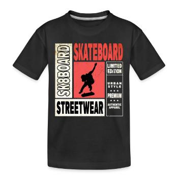 Skateboarding Skate Skater Skateboard Sk8 Trick - Kinder Premium Bio T-Shirt - Schwarz - Vorne