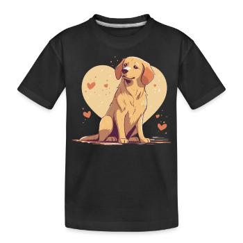 Liebe zu Hunden - Kinder Premium Bio T-Shirt - Schwarz - Vorne