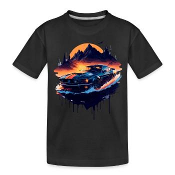 Klassischer Sportwagen - Kinder Premium Bio T-Shirt - Schwarz - Vorne
