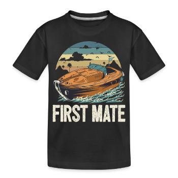 First Mate Motorboating Squad Lake Life Pontoon - T-shirt bio Premium Enfant - noir - Devant