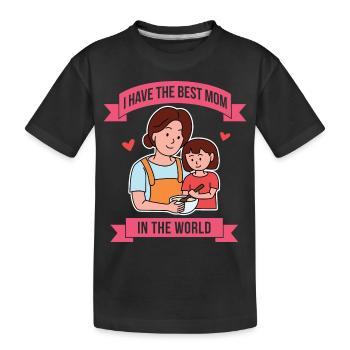 Muttertag Best Mom Design - Kinder Premium Bio T-Shirt - Schwarz - Vorne