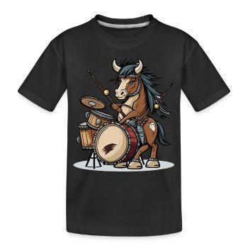 Rhythmische Rösser - Kinder Premium Bio T-Shirt - Schwarz - Vorne