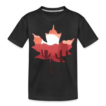 Paysage de feuilles - T-shirt bio Premium Enfant - noir - Devant