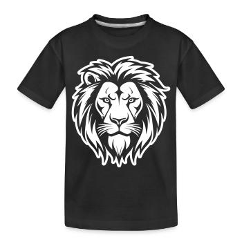 Tête de Lion Silhouette de Lion - T-shirt bio Premium Enfant - noir - Devant