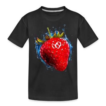 Erdbeere Erdbeeren für einen Erdbeer Liebhaber - Kinder Premium Bio T-Shirt - Schwarz - Vorne