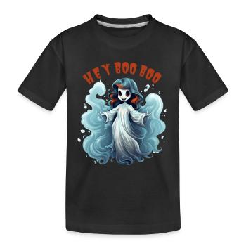 HEY BOO BOO - Kinder Premium Bio T-Shirt - Schwarz - Vorne