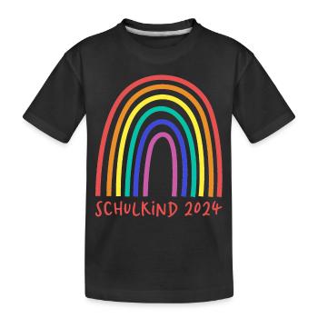 Schulkind 2024 rot - Kinder Premium Bio T-Shirt - Schwarz - Vorne