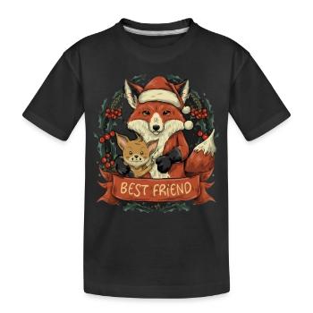 Fuchs & Kaninchen: Beste Freunde - Kinder Premium Bio T-Shirt - Schwarz - Vorne