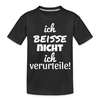 Je ne mords pas, je condamne ! - T-shirt bio Premium Enfant - noir - Devant