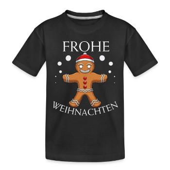 Lebkuchenmann - Lebkuchen Weihnachten Geschenk - Kinder Premium Bio T-Shirt - Schwarz - Vorne