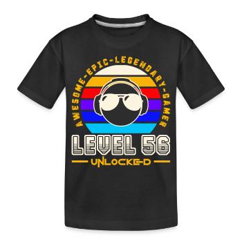 Stufe 56 - Kinder Premium Bio T-Shirt - Schwarz - Vorne