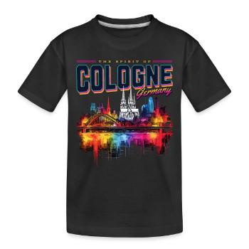 Köln Skyline Kölner Dom Deutschland Stadt Bunt - Kinder Premium Bio T-Shirt - Schwarz - Vorne