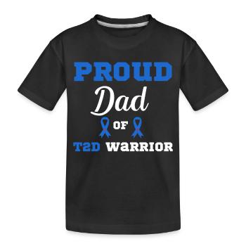 Diabetes Dad Warrior Diabetiker T2D - Kinder Premium Bio T-Shirt - Schwarz - Vorne