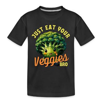 Eat veggies buddy! - Kids' Premium Organic T-Shirt - black - Front