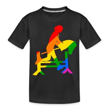 buntes Steckenpferd Hobbyhorsing - Kinder Premium Bio T-Shirt - Schwarz - Vorne
