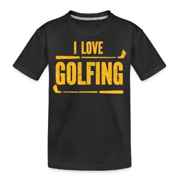 Golf - Golfclub Goldspieler Birdie Elite Luxus - Kinder Premium Bio T-Shirt - Schwarz - Vorne