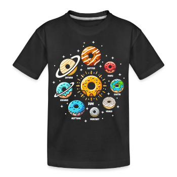 Système solaire de beignets amusants et délicieux - T-shirt bio Premium Enfant - noir - Devant